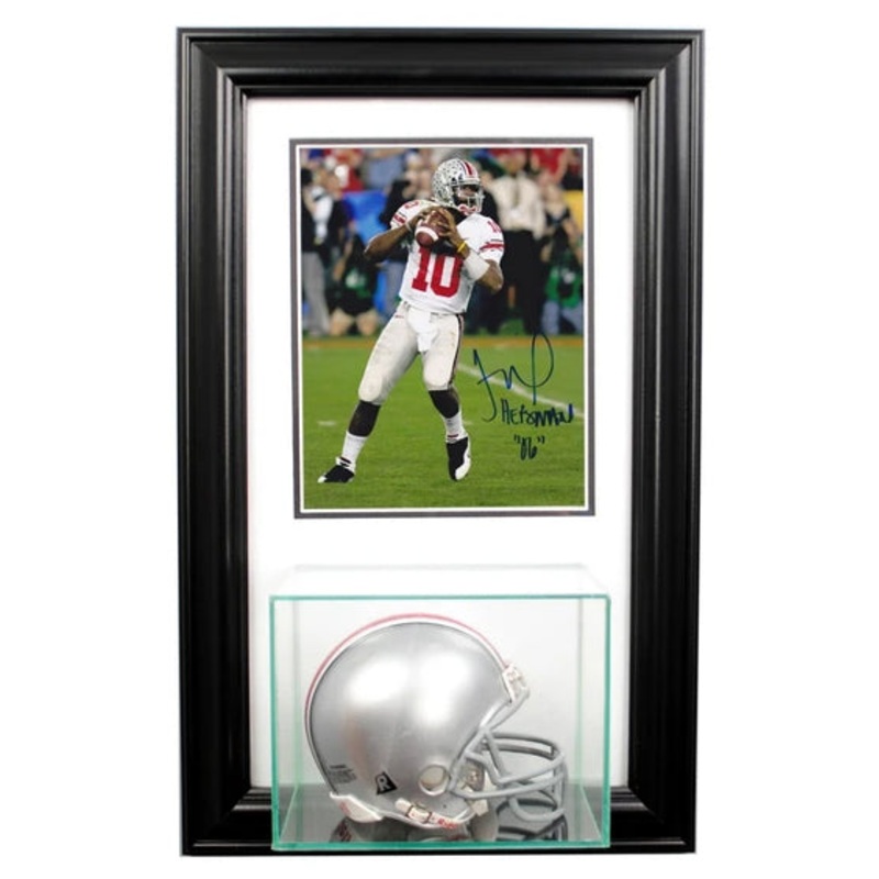 Wall Mounted Mini Helmet Display Case and 8×10 Photo