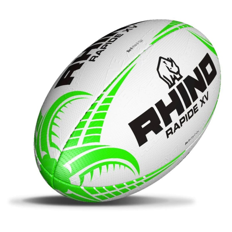 Rhino Rapide XV Rugby Training Ball White S5