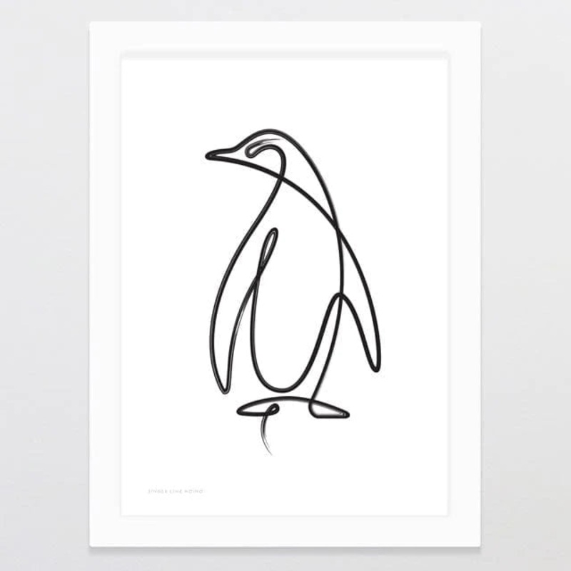 Single Line Hoiho Print by Glenn Jones