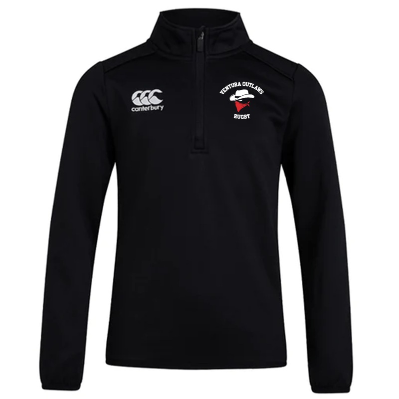 Ventura Outlaws Rugby Club 1/4 Zip Mid Layer Training Top by Canterbury XS Black