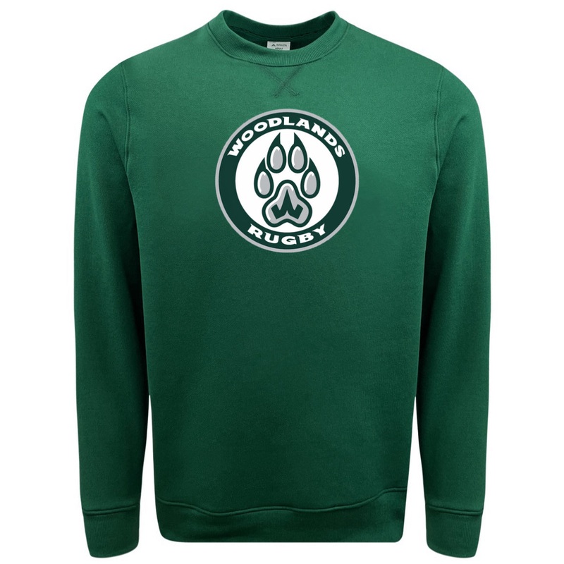 Woodlands Youth Paw Print Crewneck Sweatshirt XS Dark Green