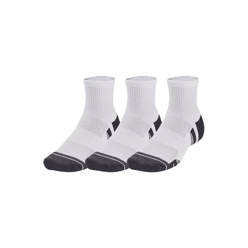 Unisex UA Performance Tech 3-Pack Quarter Socks – White Medium (4 – 7.5)