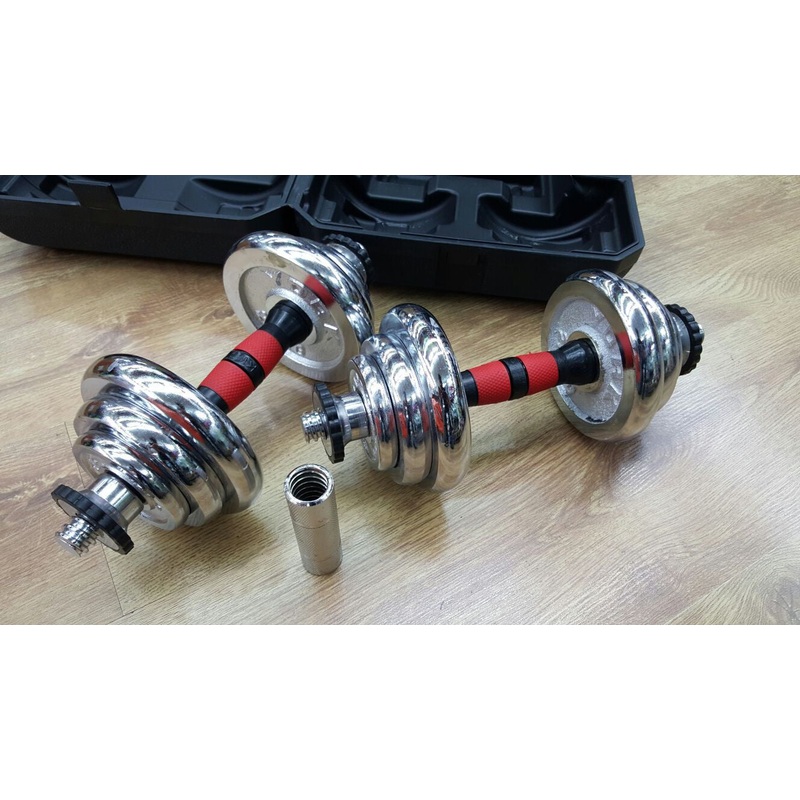 20KG Adjustable Chrome DumbBell Set +