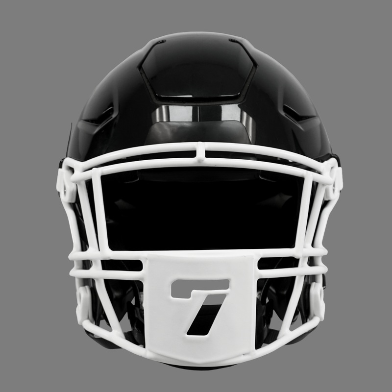7 Stencil Font Football Facemask for Riddell SpeedFlex White