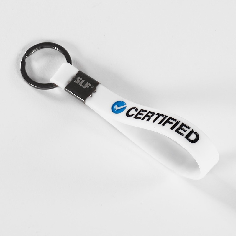 Certified Silicone Keychain White/Black