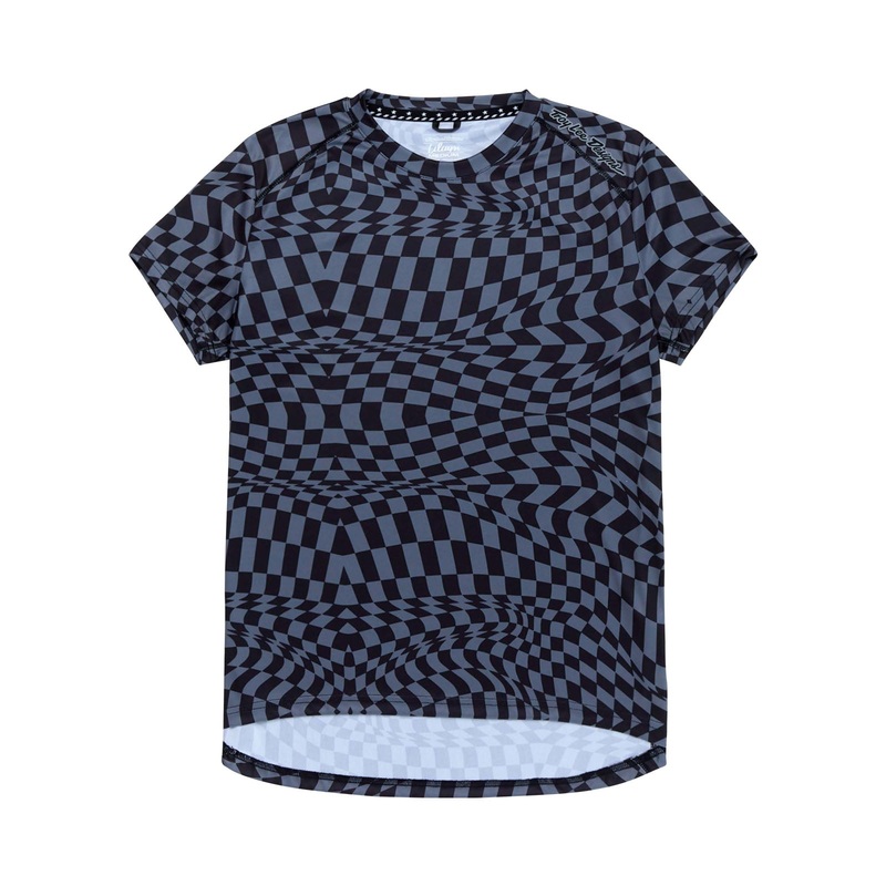 Womens Lilium Short Sleeve Jersey Twisted Checkers Black BLACK XS