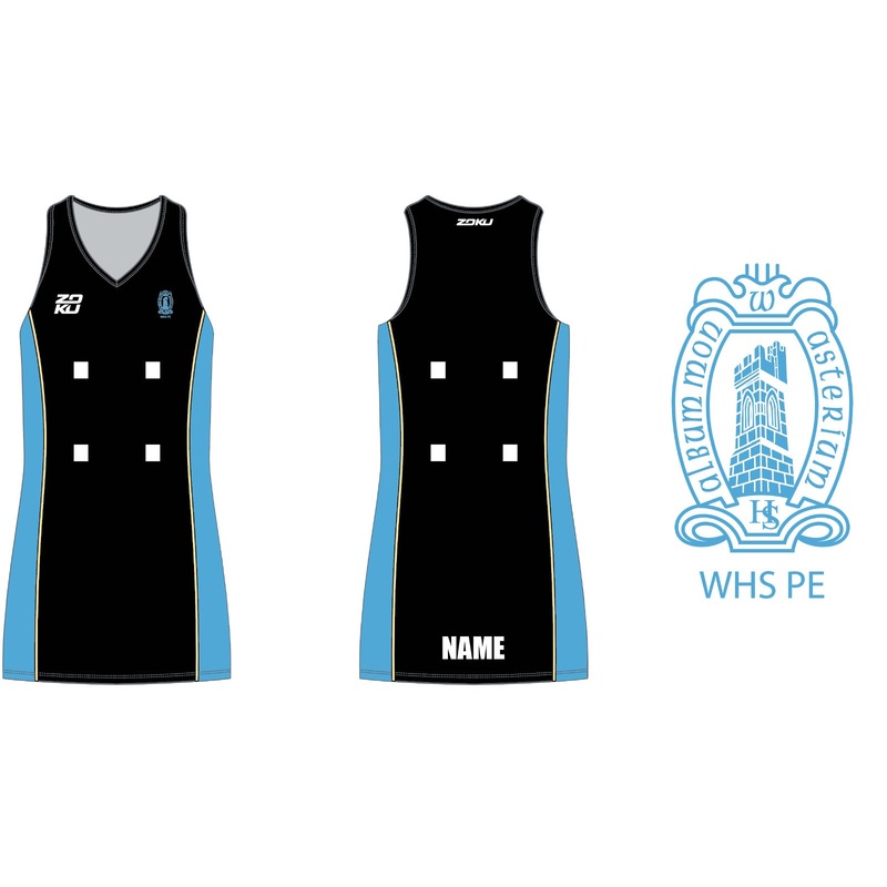 Whitchurch High School Team Netball Dress Short GS Black/Sky