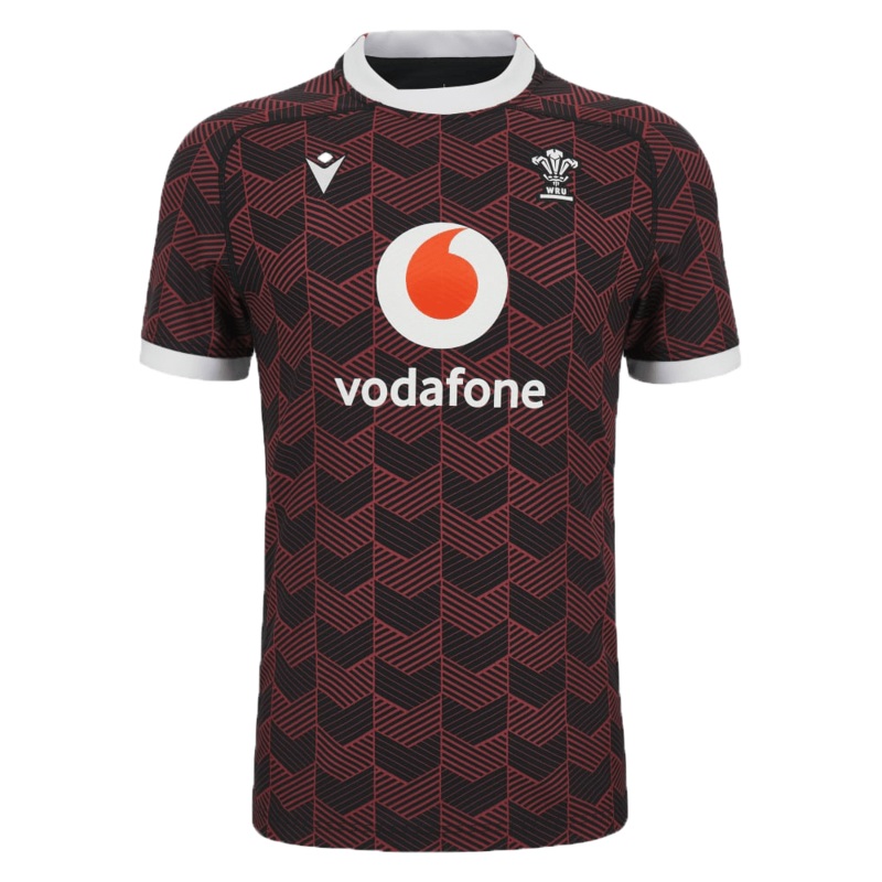 Wales Rugby Union 23/24 Training Jersey by Macron S Black/Red