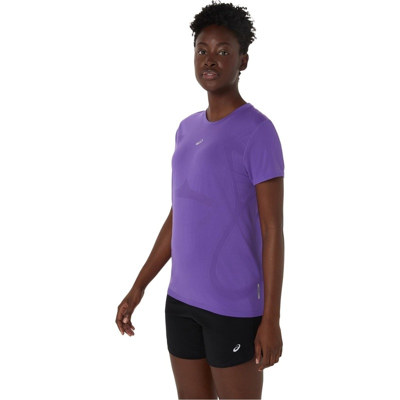 Asics Womens Road Seamless Ss Top Running 8 (XS) Edo Purple