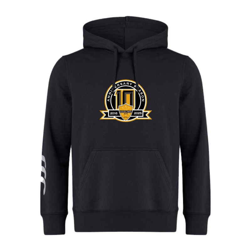 Arrows Rugby Club 10th Anniversary Club Hoodie by Canterbury Y4 Black
