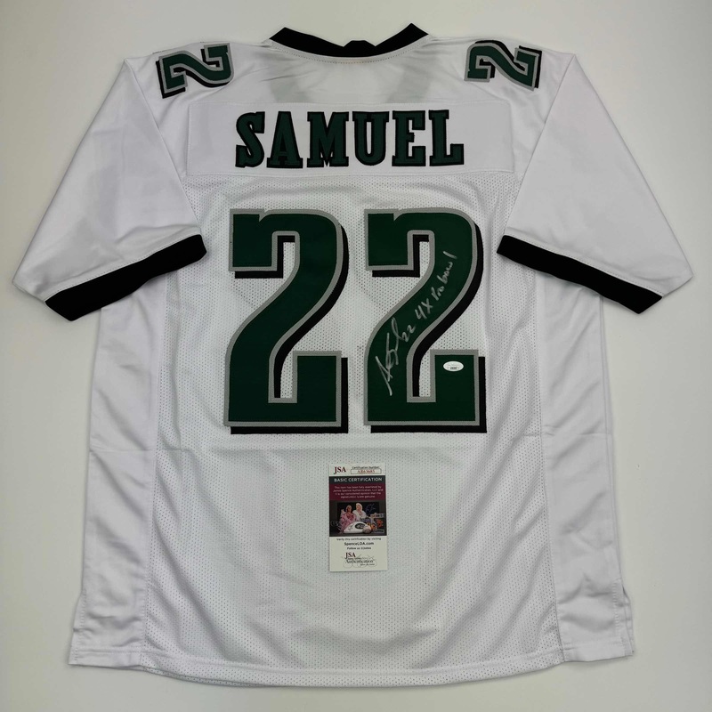 Autographed/Signed Asante Samuel Sr. 4x Pro Bowl Philadelphia White Football Jersey JSA COA
