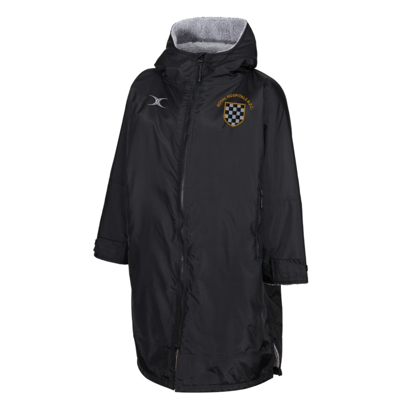 Barts and The London Rugby Football Club Senior’s Black All Weather Change Robe Jacket Extra Small