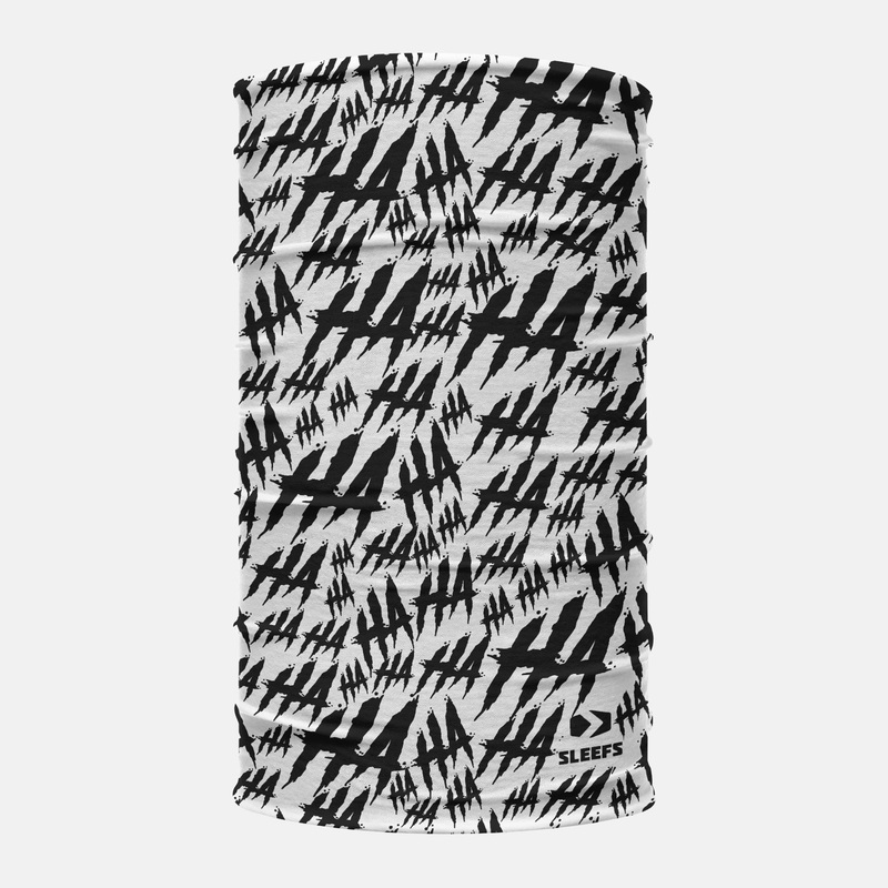 Ha Ha Ha White Neck Gaiter ONE SIZE White/Black