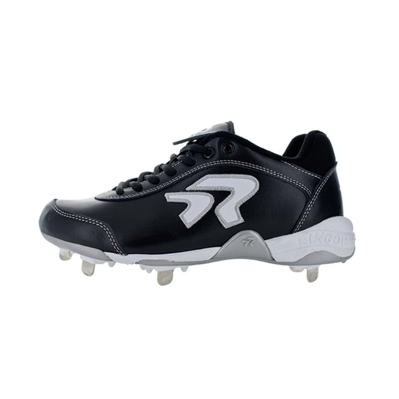 Ringor Dynasty II Womens Softball Spike BLACK | WHITE SZ 5.5 MEDIUM
