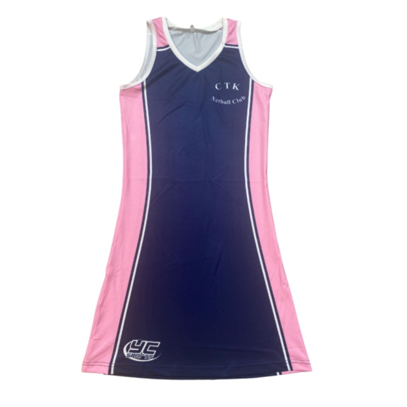 CTK Netball Dress (SHORT LENGTH) GM navy/pink/white