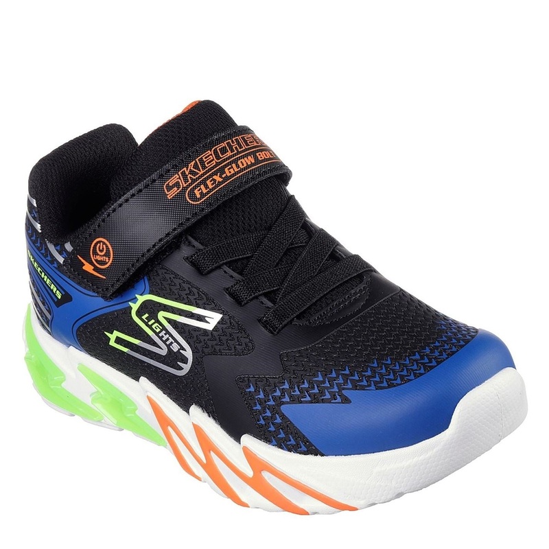 Skechers S Lights: Flex   Glow Bolt 1.5 (34) Black Blue