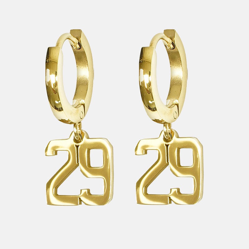 29 Number Earring – Gold Plated Stainless Steel Gold